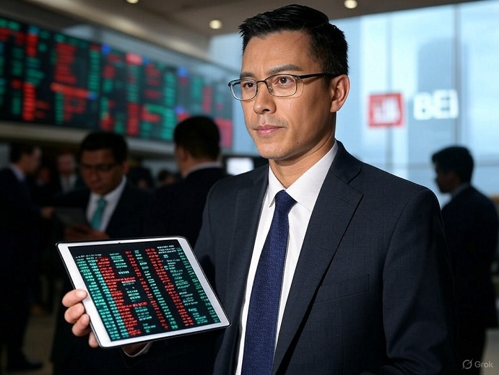 gambar pialang saham bekerja di pasar saham