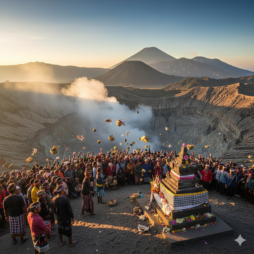 Upacara Kasada di Kabupaten Probolinggo Ritual Persembahan Kawah Bromo yang Abadi